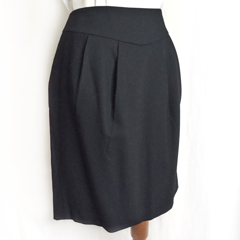 LOFT Black Wool Tulip Skirt